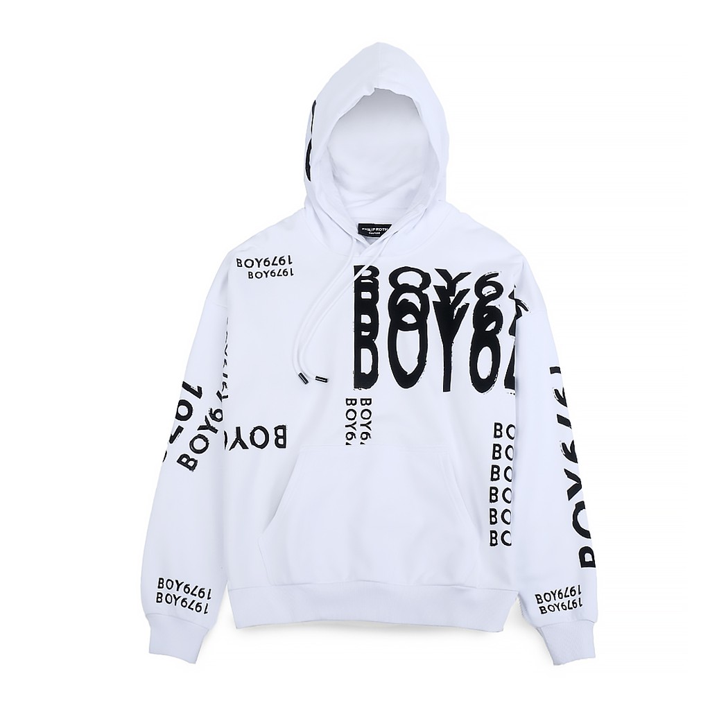 Philip Roth X BLN Full Print Logo Hoodie White