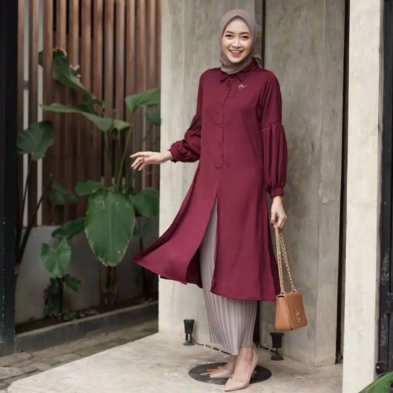 BEFAST - ZRX OOTD Wanita Tunik JANET / Dianara Tunik / Tunik Wanita Muslimah / Atasan Tunik Casual / Pakaian Lengan Panjang / Fashion Wanita Casual / Tunik Modis / Terbaru 2022