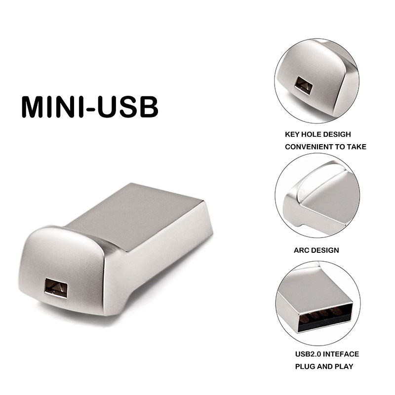 Flash Disk USB Mini Kapasitas 1TB 2TB Bahan Metal Anti Air