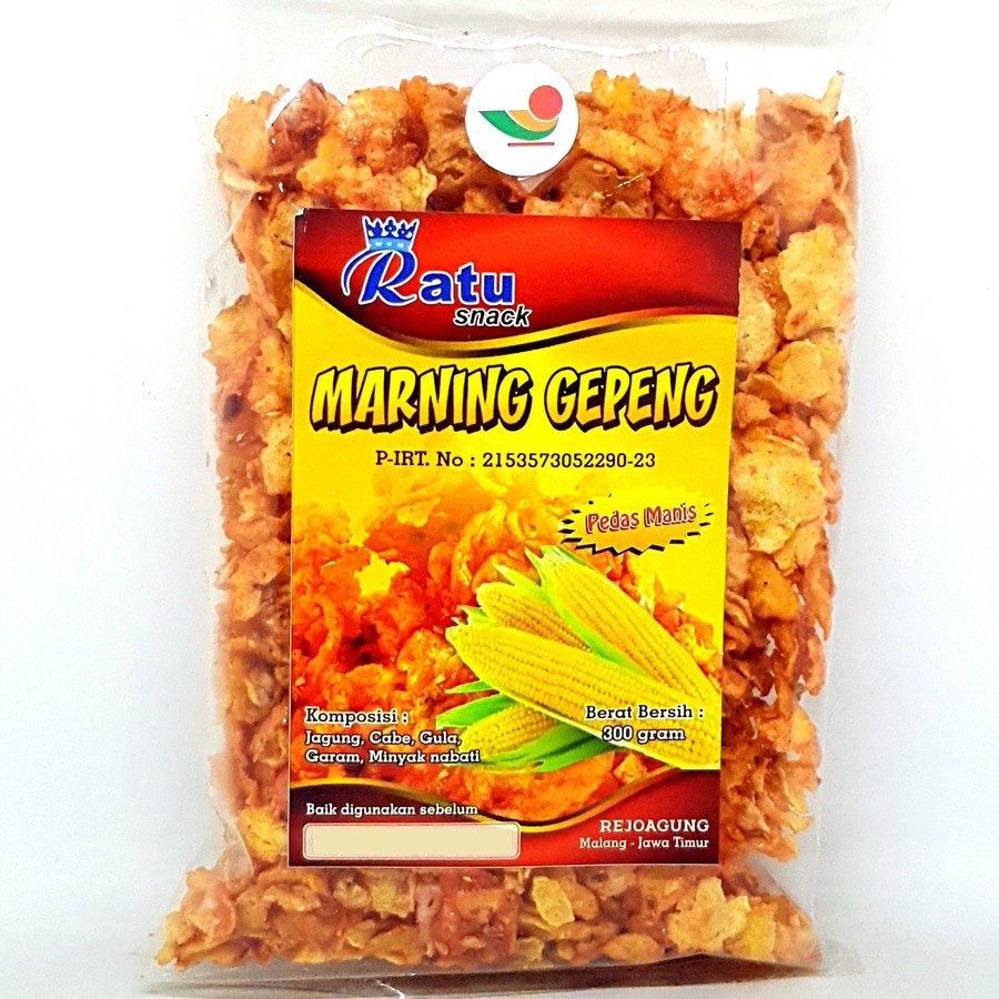 

RATU SNACK MARNING GEPENG CABE MERAH 300gr | KRIPIK JAGUNG MANIS PEDAS