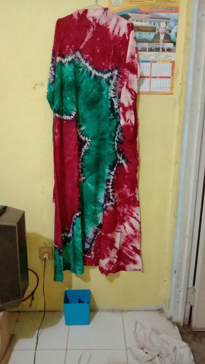 Gamis Twill Sasirangan - Gamis Batik Twill Ori | Casual Gamis| Gamis Batik Cantik Bk001