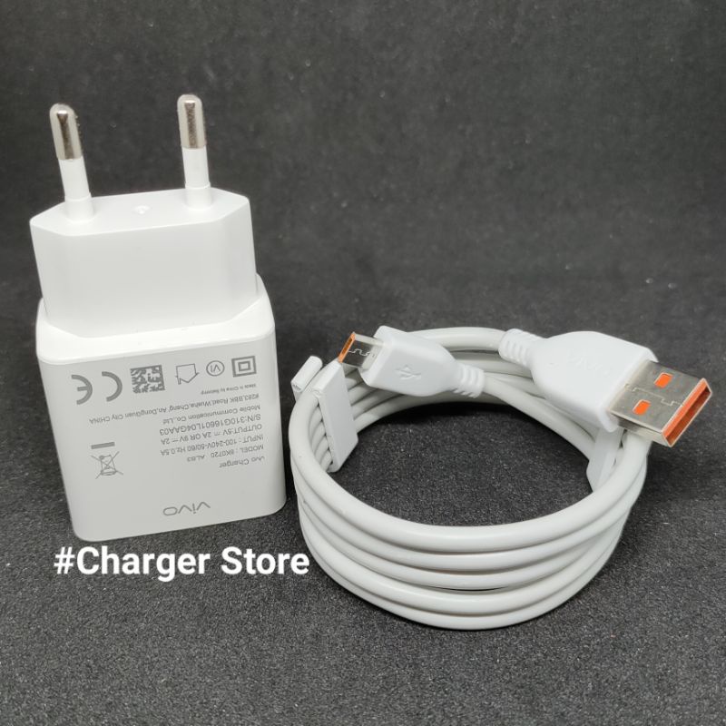 Charger Vivo Original 100% 9V-2A Fast Charging Kabel Micro USB Qualcomm Quick Charger