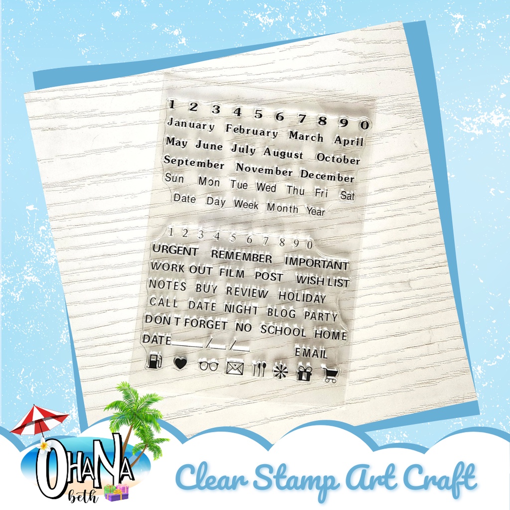 

OHANABETH - CLEAR STAMP SCRAPBOOK BENING / TRANSPARANT MONTH DATE