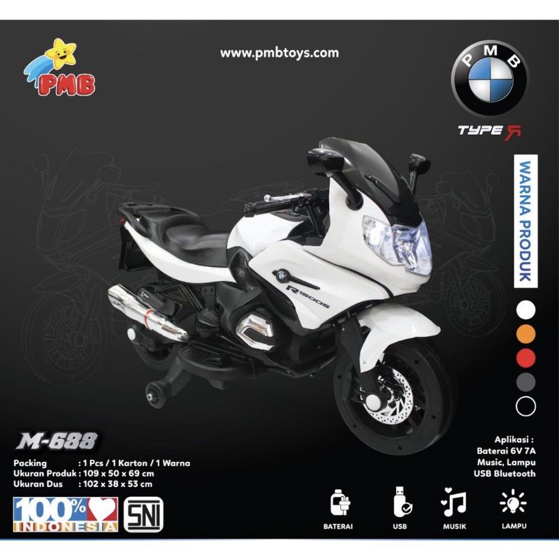 Mainan Motor Aki CBR motor accu M688