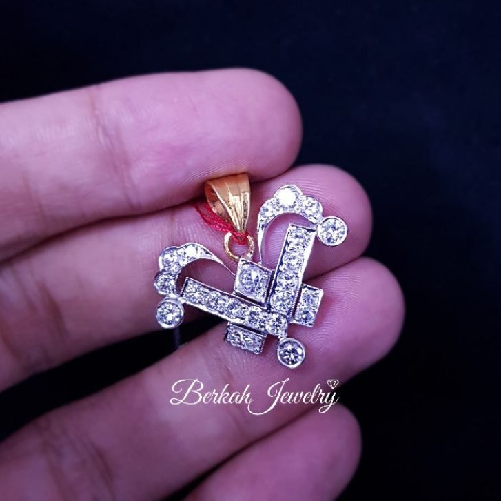 Liontin emas berlian asli natural diamond sertifikat lab keaslian