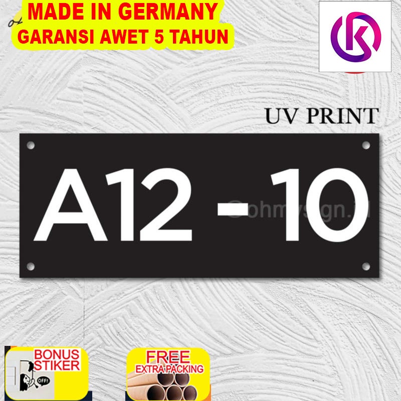 

Promo Custom Nomor Rumah Acrylic 30x12 UV Print | Plat Nomor Rumah Modern