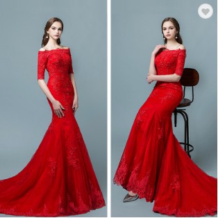 off Shoulder Mermaid Wedding Dress Bridal Gown