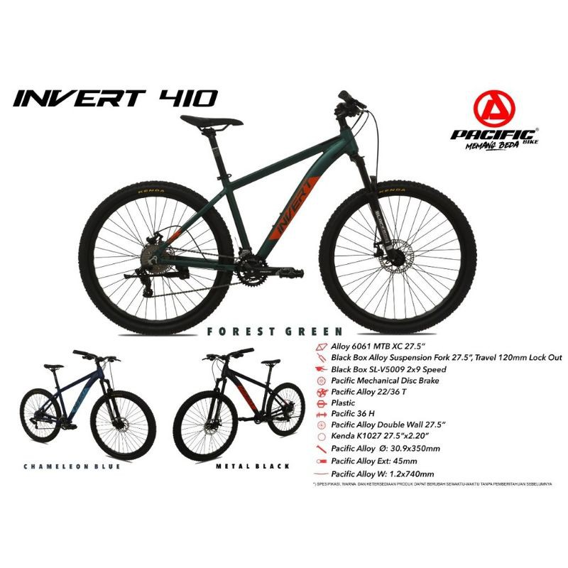 Sepeda MTB 27,5 Pacific Invert 410 alloy Murah Banyak Bonus