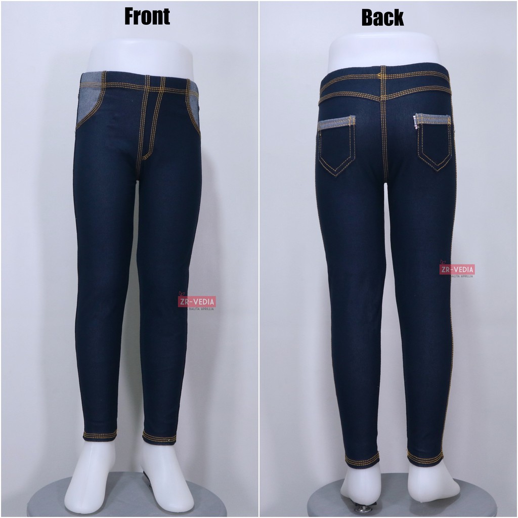 KANTONG JEANS Legging uk Anak Tanggung - ABG Remaja / Laki Perempuan Celana Panjang Anak Polos Denim