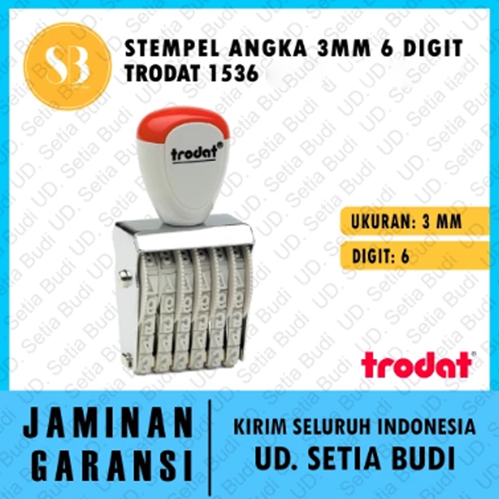 Stempel Angka 3 mm 6 Digit Trodat 1536