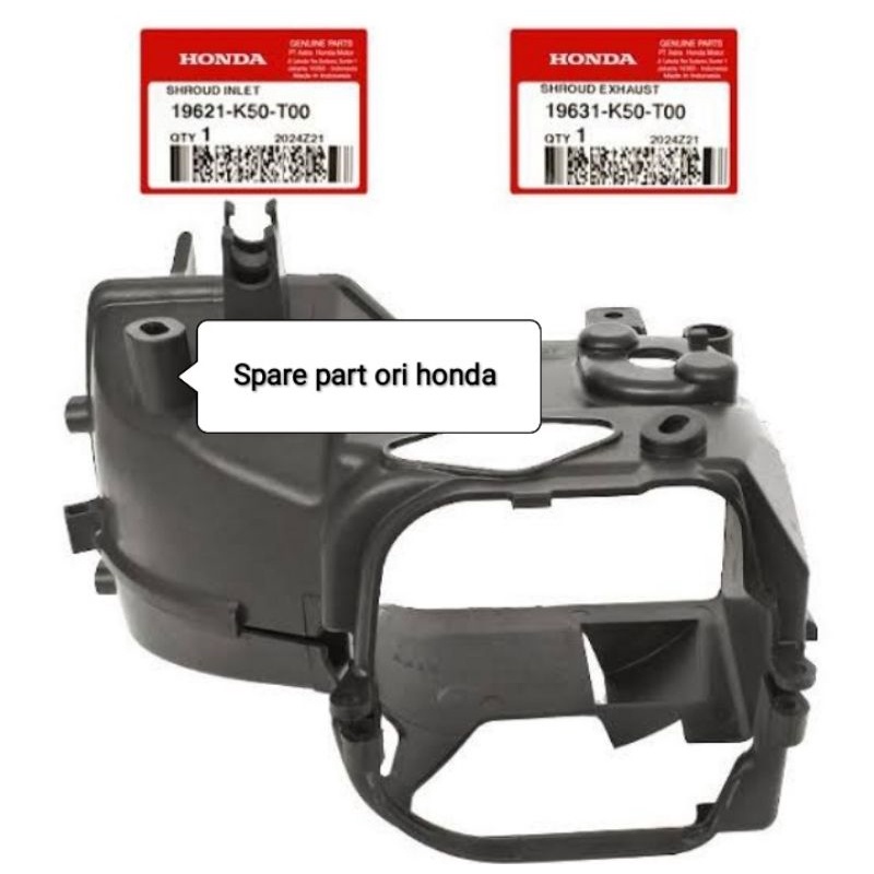 COVER / TUTUP MESIN ATAS BAWAH / SHROUD INLET EXHAUST BEAT FI ESP 2015 STARTER HALUS ORIGINAL Sebelu