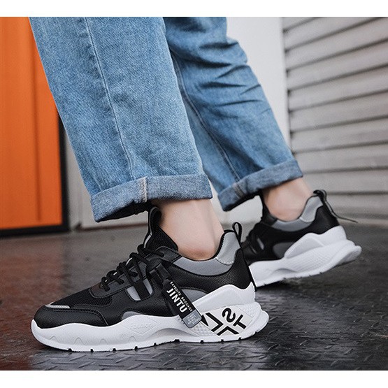 SNEAKERS COWOK HITAM BIRU MISTY  TBIG [COD] Sepatu Pria JINTU ST Import Fashion Sepatu Import