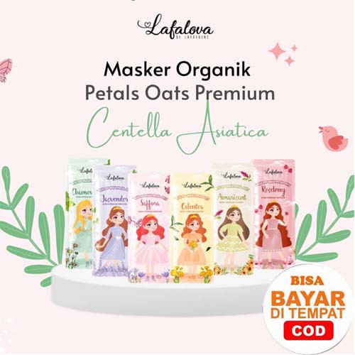 [Beli 5 get Gift] [RESMI] Masker Mugwort Organik Petals Oats Premium by Lafalova 15gr