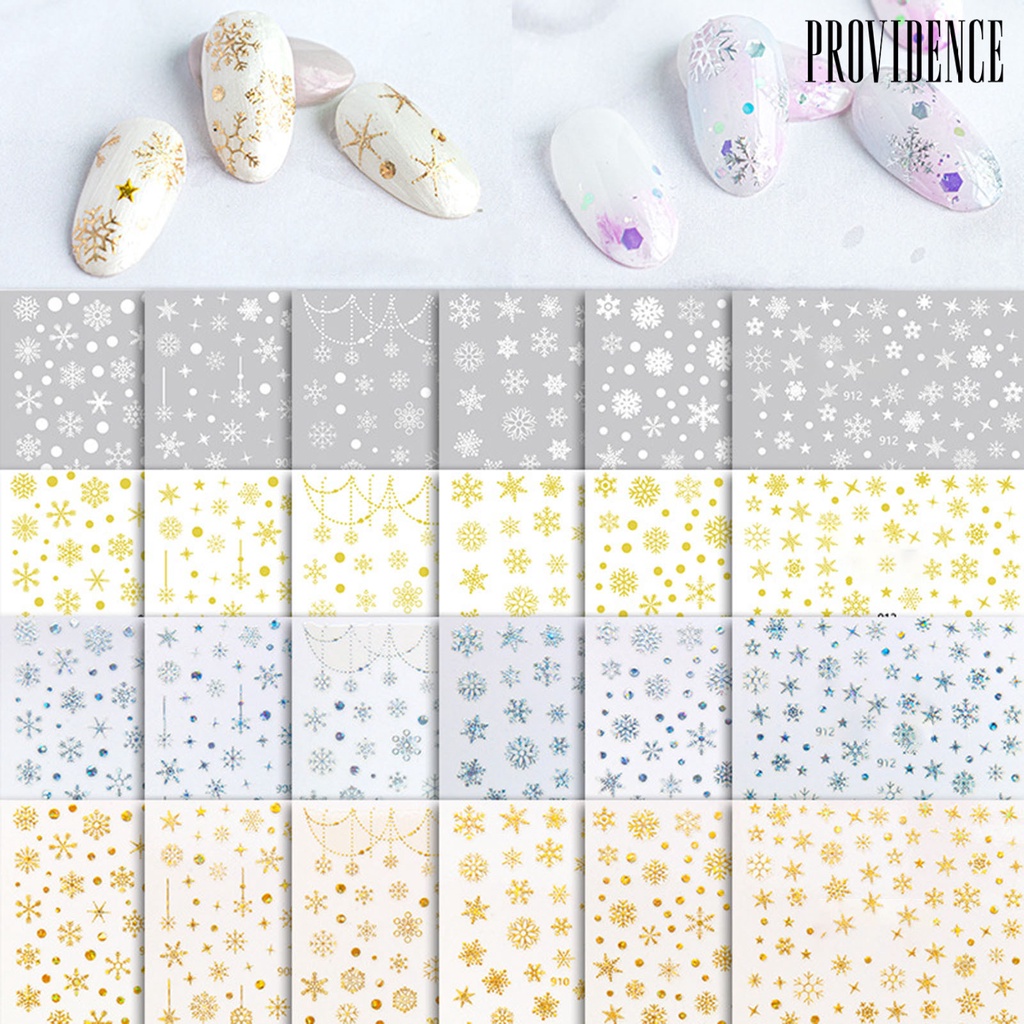 Providence Nail Sticker Christmas Patterns Non-Fading Ultra Thin Christmas Snowflakes Nail Foil Stickers for Female