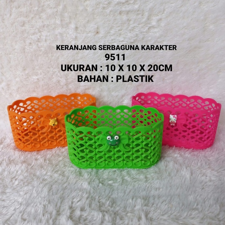 KERANJANG SERBAGUNA HELLO KITTY KEROPI WINNIE THE POOH / KERANJANG PLASTIK / RAK SERBAGUNA