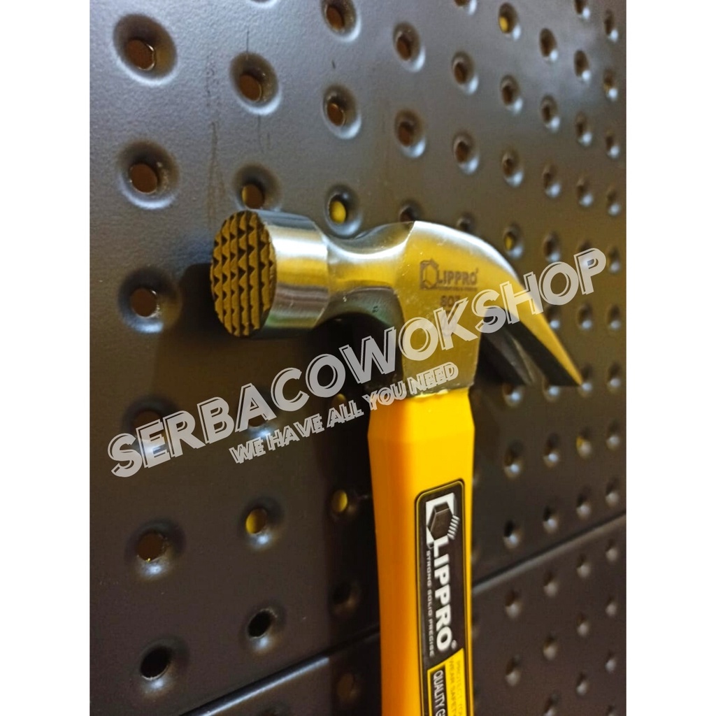 Lippro Palu Kambing 8 Oz Gagang Fiber Claw Hammer Bonus Paku Beton Set Termurah Berkualitas