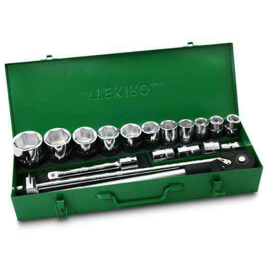 Kunci Shock Set Tekiro 18 Pcs 3/4 Inch 19-50 MM Box Besi Socket Set Shock Sok Sock Shok Set TEKIRO