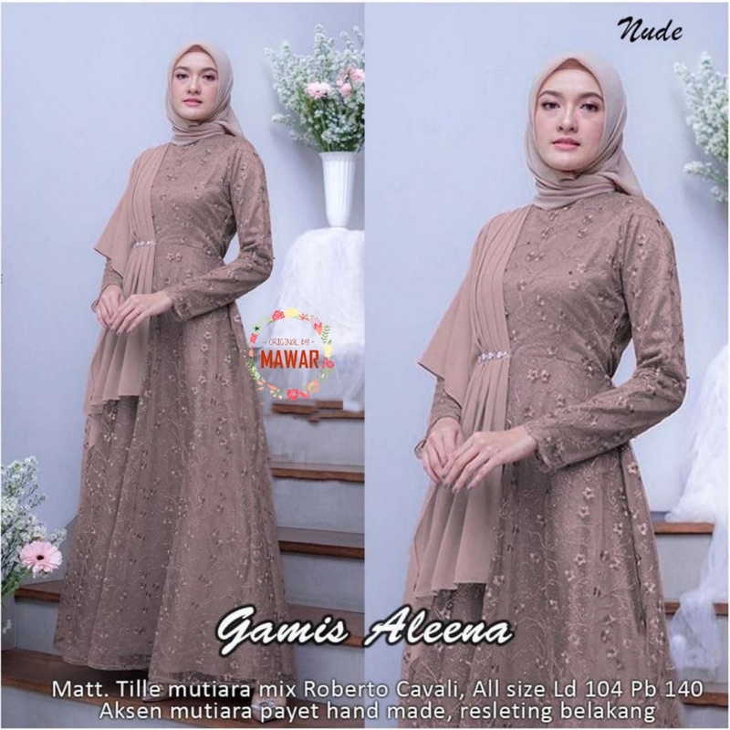 GAMIS ALLENA/GAMIS MUSLIM PESTA/DRESS KONDANGAN TILE MEWAH
