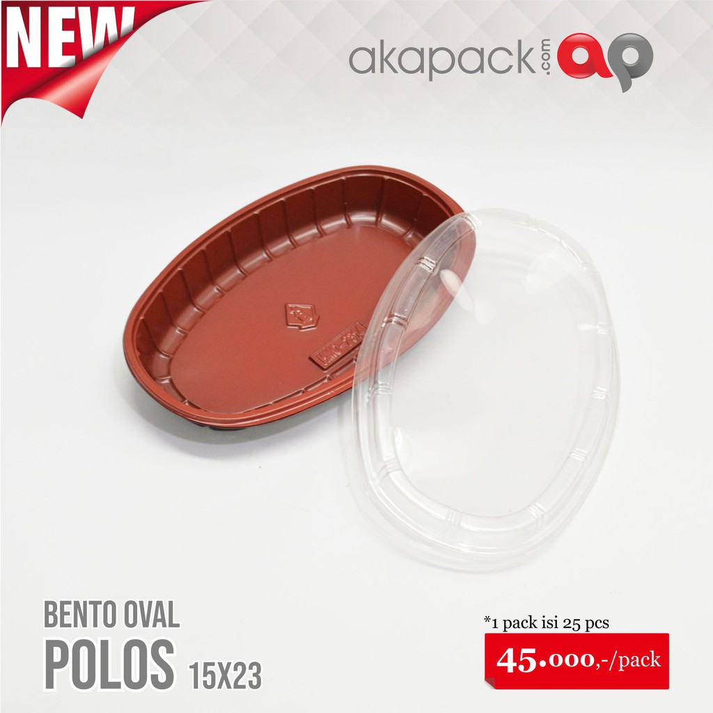 WADAH BENTO OVAL RED-BLACK MODEL JEPANG 15x23