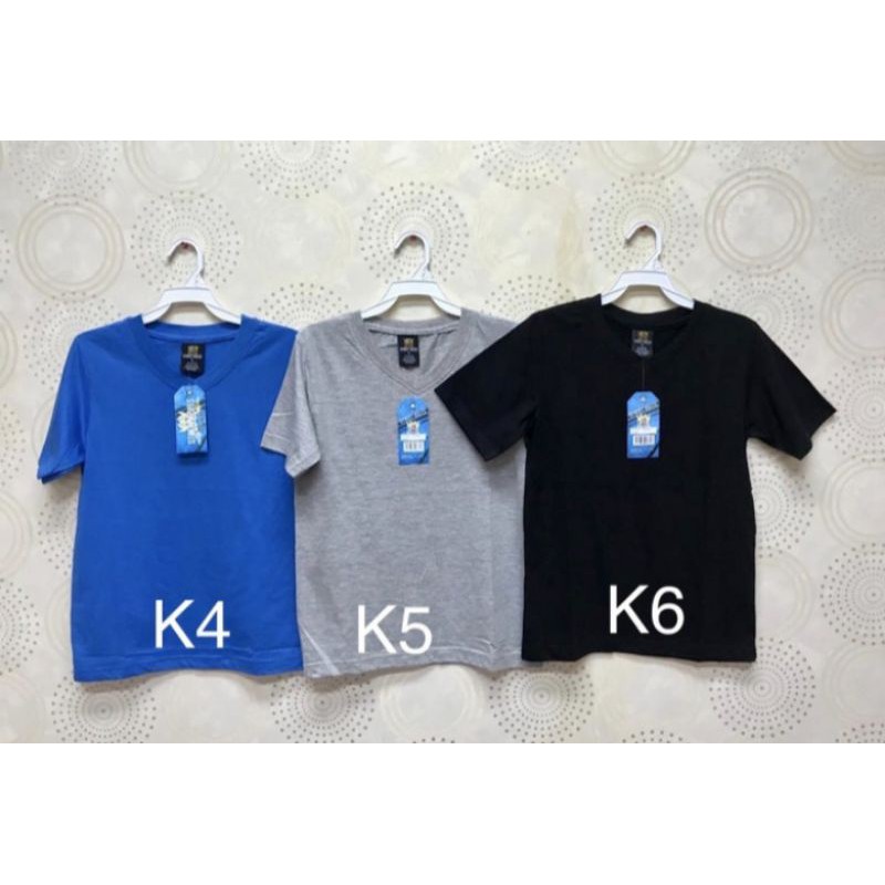 Kaos/Baju Polos/OblongSantai Anak Model V neck