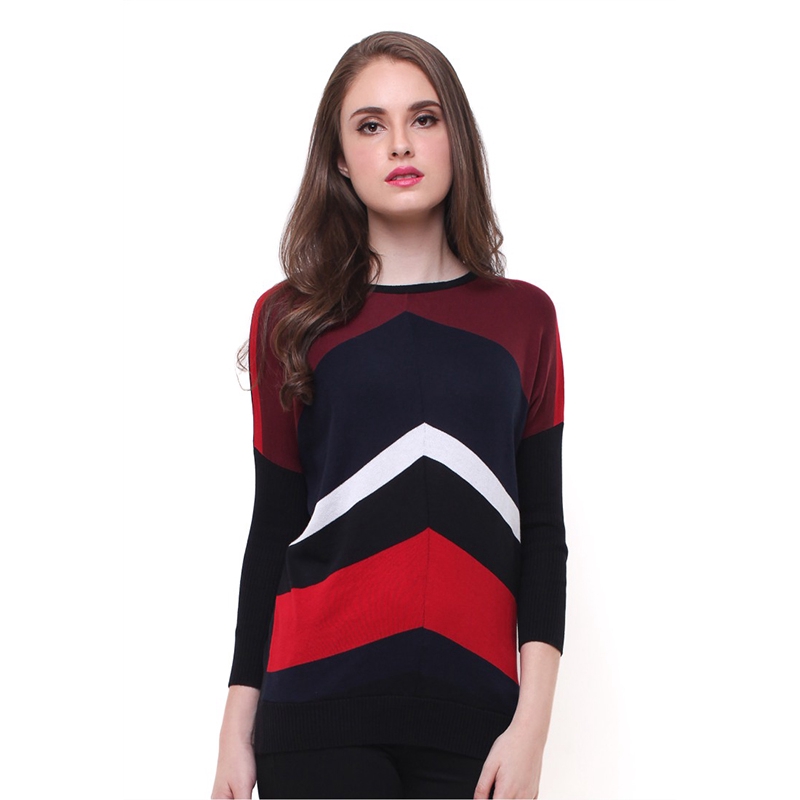 Slim Fit - Sweater Wanita - Lapis Warna - Merah