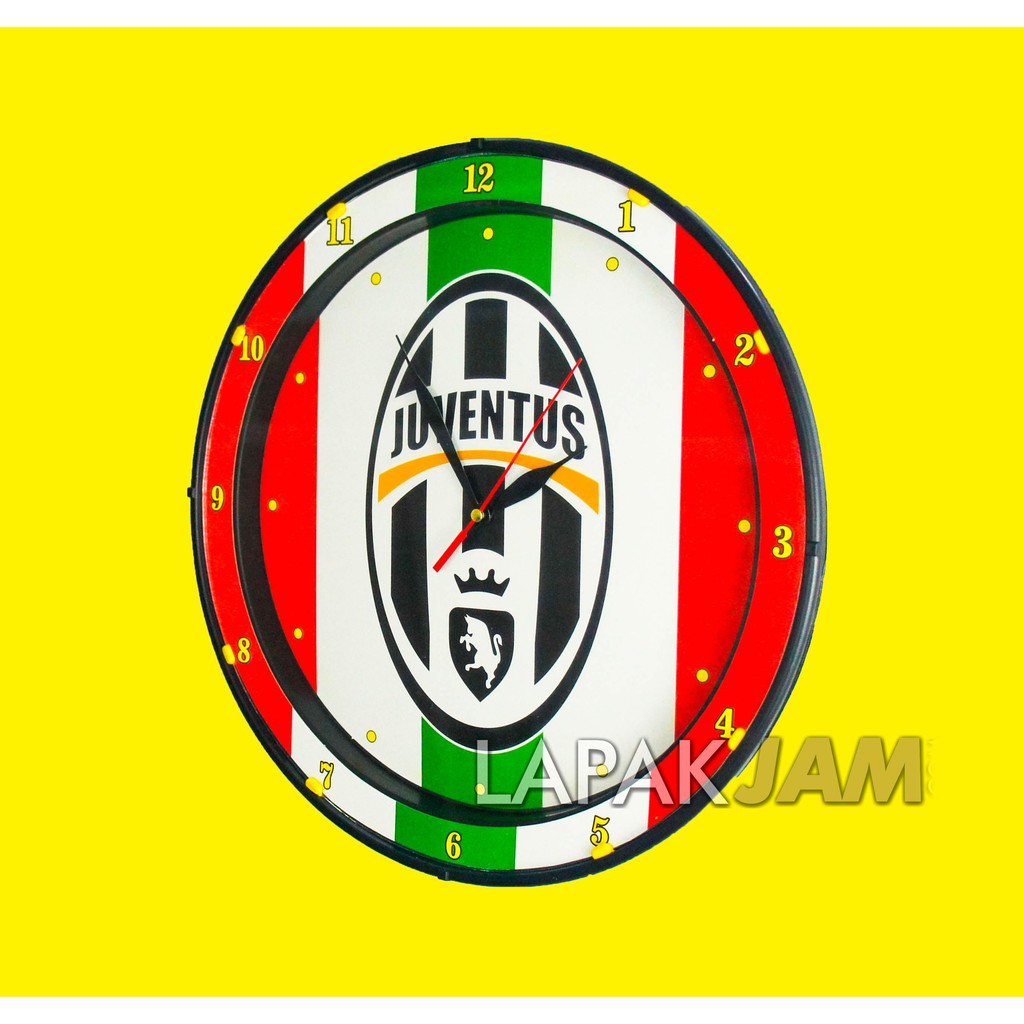 Jam Dinding Bola Juventus Barca Murah Wall Clock Dekorasi Rumah ESA 334