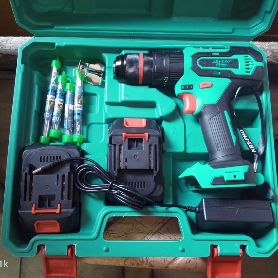 Bor Cordless Impact Drill 13 mm NRT PRO DC343 SET 20V Mesin Bor Baterai Tangan Beton