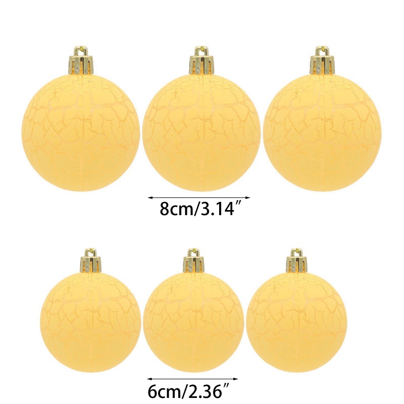 6pcs Ornamen Liontin Pohon Natal Bentuk Retak Untuk Pesta