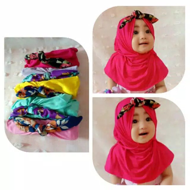 jilbab / anak / bayi / hijab /0-3 tahun Allsize/ SIMPUL / STOK