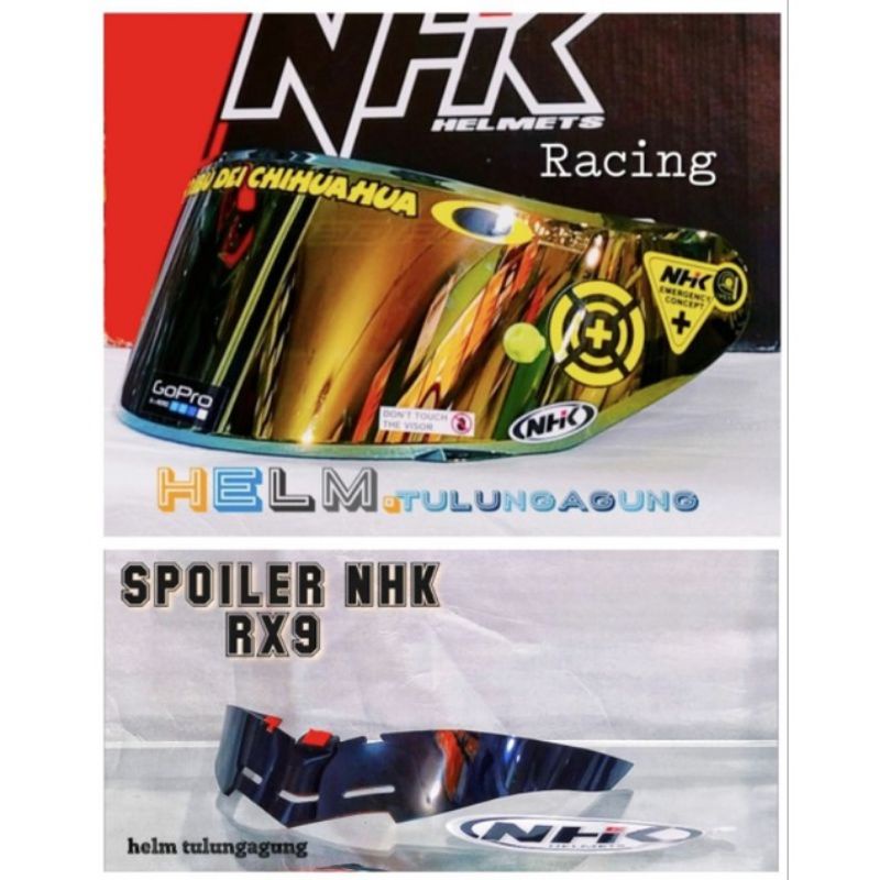 Paket Flat visor  + Spoiler NHK RX9 ( gratis sticker visor )