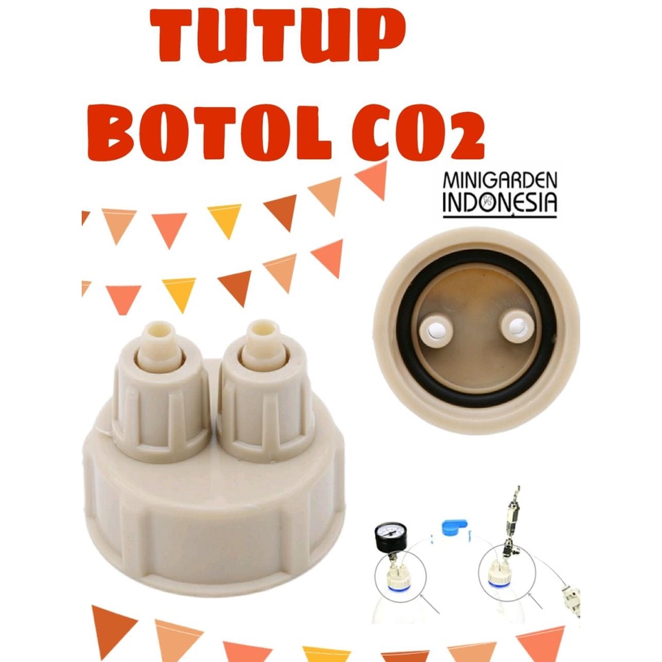 TUTUP BOTOL DIY CO2 2 LUBANG REACTOR CITRUN RAGUL AQUASCAPE ANTI BOCOR