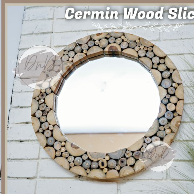 Cermin Interior wood slice Jati