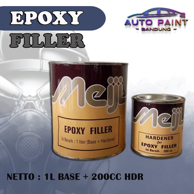 Cat Dasar Epoxy Filler MEIJI Filler 1kg + Hardener