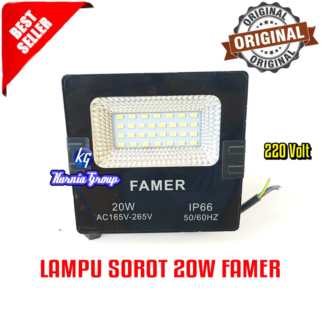 LAMPU SOROT LED TEMBAK 20W PUTIH OUTDOR PENERANGAN LAPANGAN PANGGUNG FLOOD LIGHT 20 WATT TERMURAH