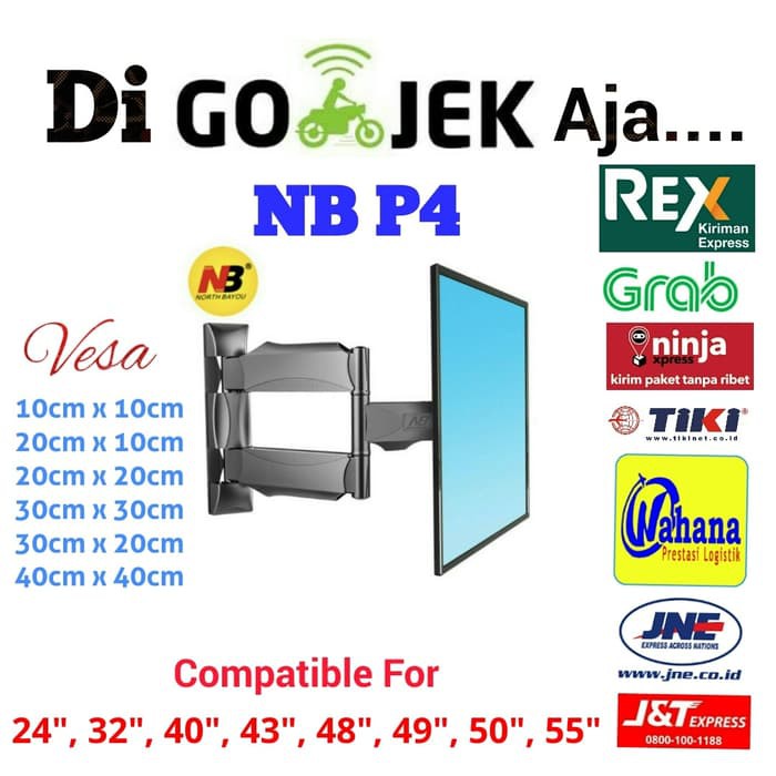 Bracket Lengan LED TV North Bayou P4 32&quot; - 55&quot; import