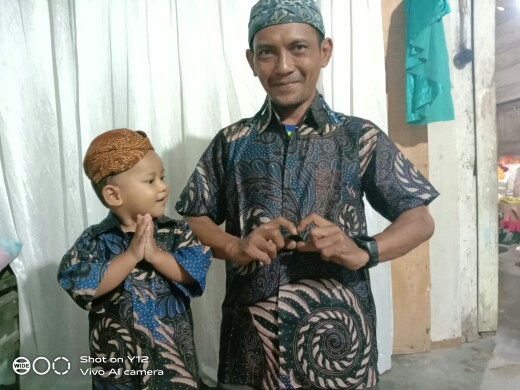 Batik Couple Keluarga Sania Ruffle Ori Ndoro Jowi Dnt Velvet Biru