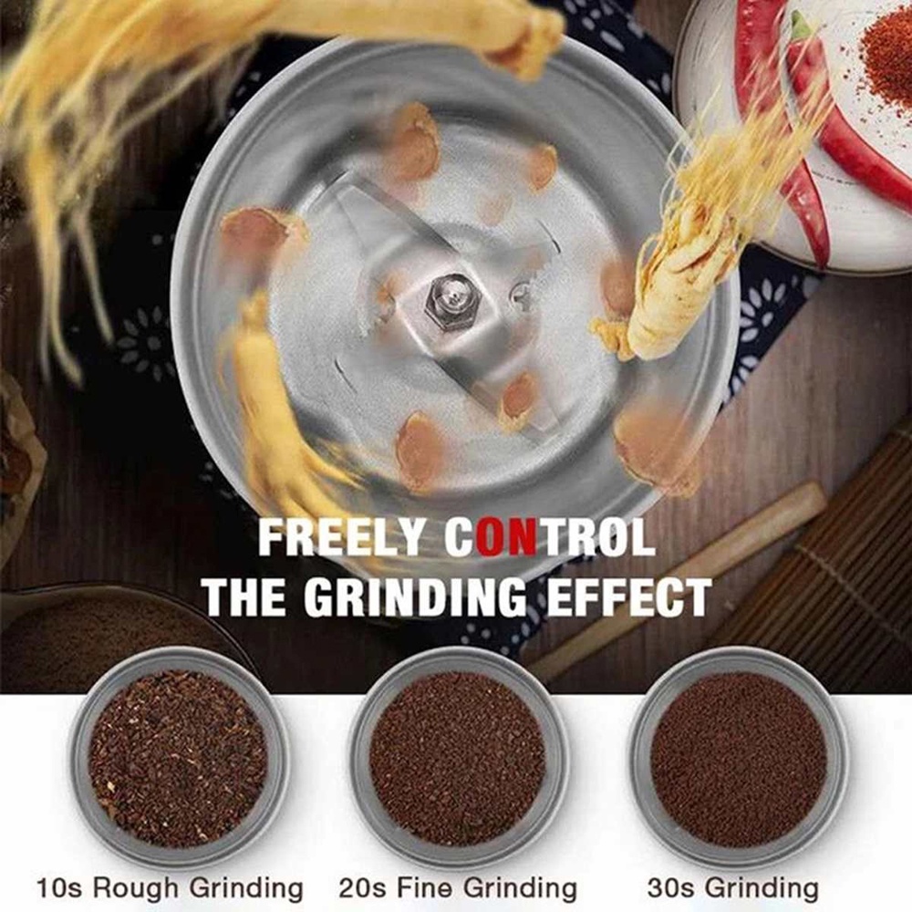 gs8a alat penggiling kopi bumbu dapur electric coffee grinder 200w Alat mesin penggiling grinder biji kopi elektrik/ coffe grinder/ kacang bijian /gilingan bumbu/ lada/ merica rempah dapur Murahsh668 alexd silver Or-i