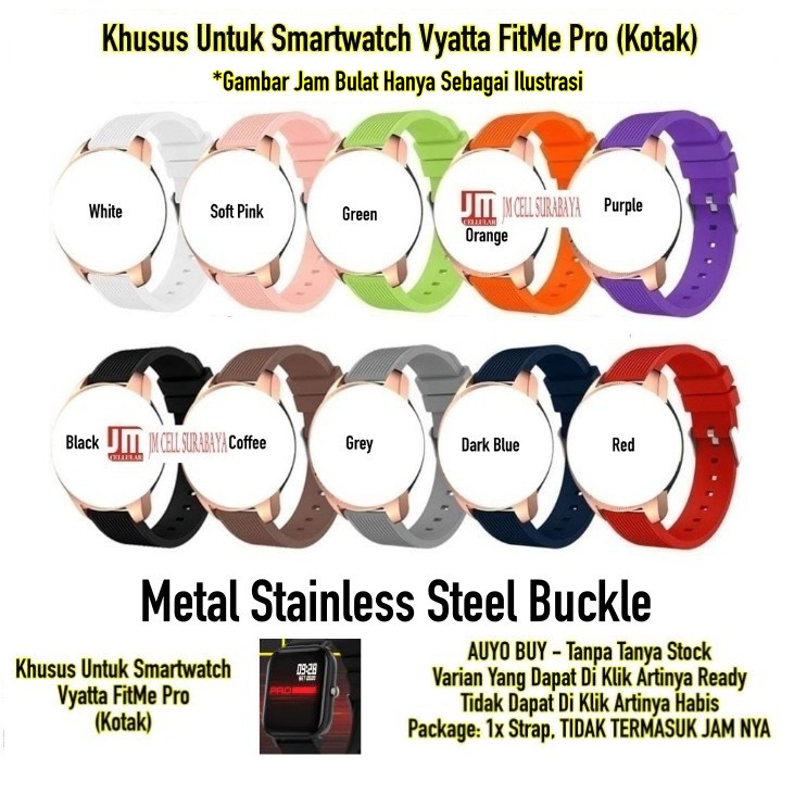 Tali Jam Watch Strap Vyatta FitMe Pro (Kotak) - Rubber Garis Silikon