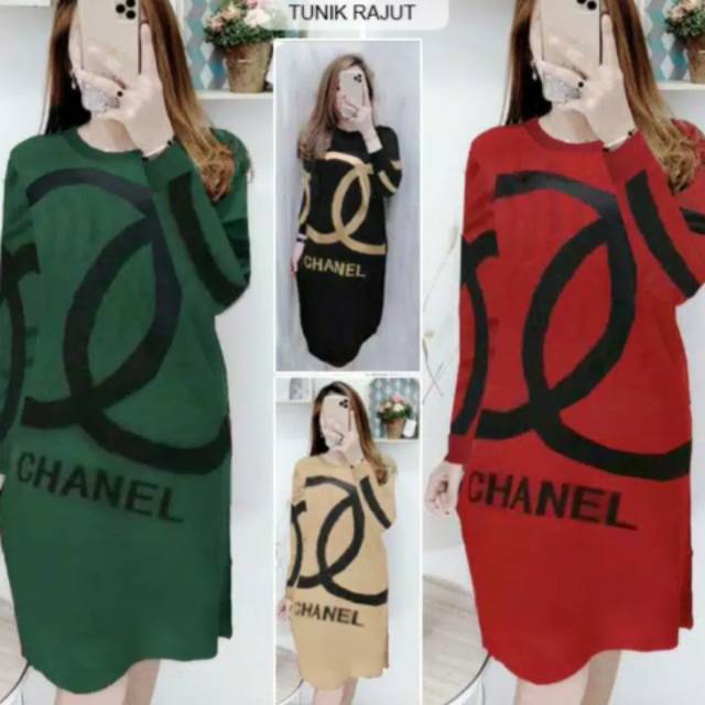 TUNIK CHANEL RAJUT PREMIUM IMPORT