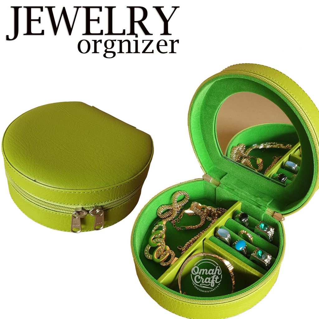 GREEN FULL - Tempat Penyimpanan Perhiasan Cincin Gelang kalung Murah