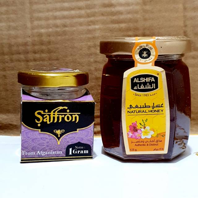 

Paket saffron negin 1gr madu alshifa 125gr