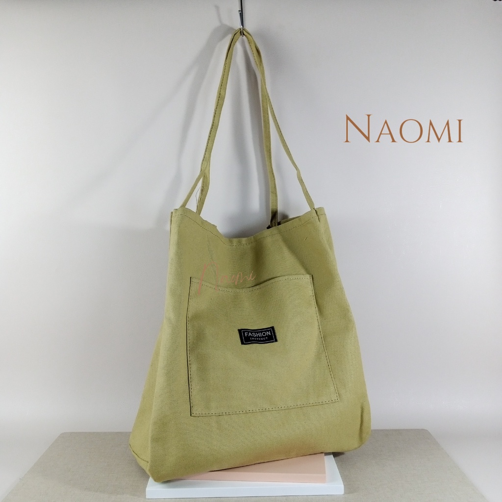 NAOMI - Magdalena Tote Bag Canvas Wanita Import - Shoulder Bag Premium - Tas Formal Kerja Wanita - Tas Wanita - Tas Naomi - Naomi Bag - kantong belanja - tas belanja - tas shopping - tas supermarket