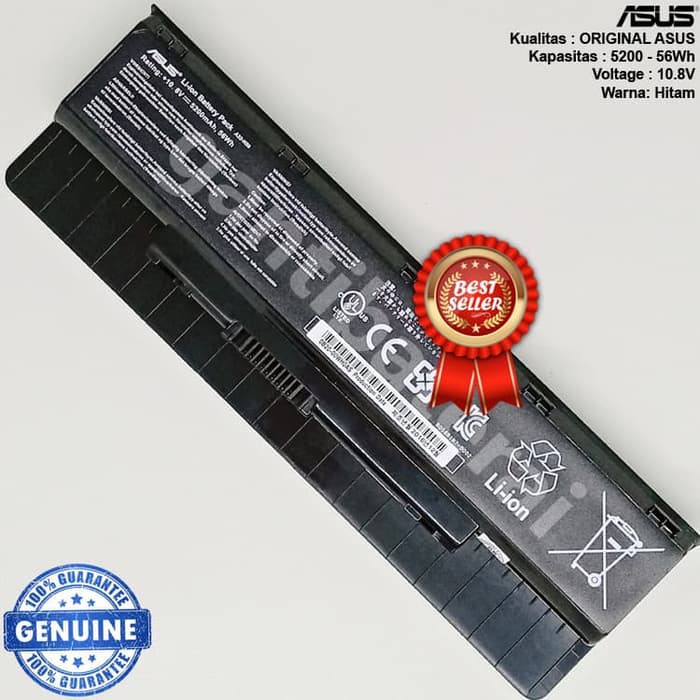 Original Baterai ASUS N46, N56, N76, N76, R500N, F45A, F55, A32-N56
