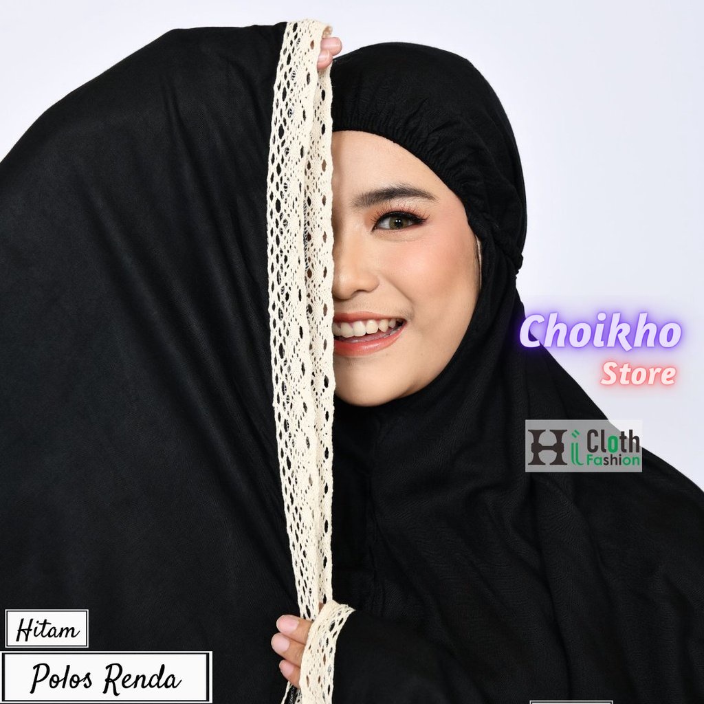 Mukena Dewasa Polos Renda Rajut Jumbo | Rukuh Polos Warna