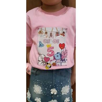 FREE KOTAK PENSIL BT21!!CUSTOM KAOS ANAK ULANG TAHUN BTS BT21/CUSTOM T-SHIRT BIRTHDAY FAMILY BT21