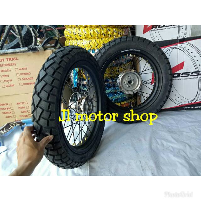 PAKET VELG LEBAR JARI JARI  NEW VIXION - OLD VIXION BYSON SCORPIO MEGAPRO VERZA TIGER REVO Gl Pro CB150 CBR150 R R15 New V3 XSR MT15 XSR PLUS BAN LUAR DALAM