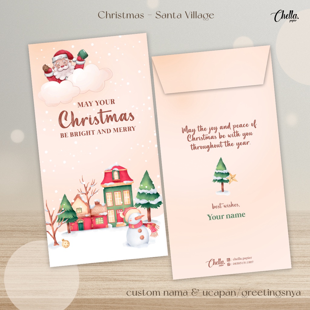 

SANTA VILLAGE - AMPLOP NATAL / CHRISTMAS ENVELOPE (BISA CUSTOM NAMA) - ISI 6 PCS