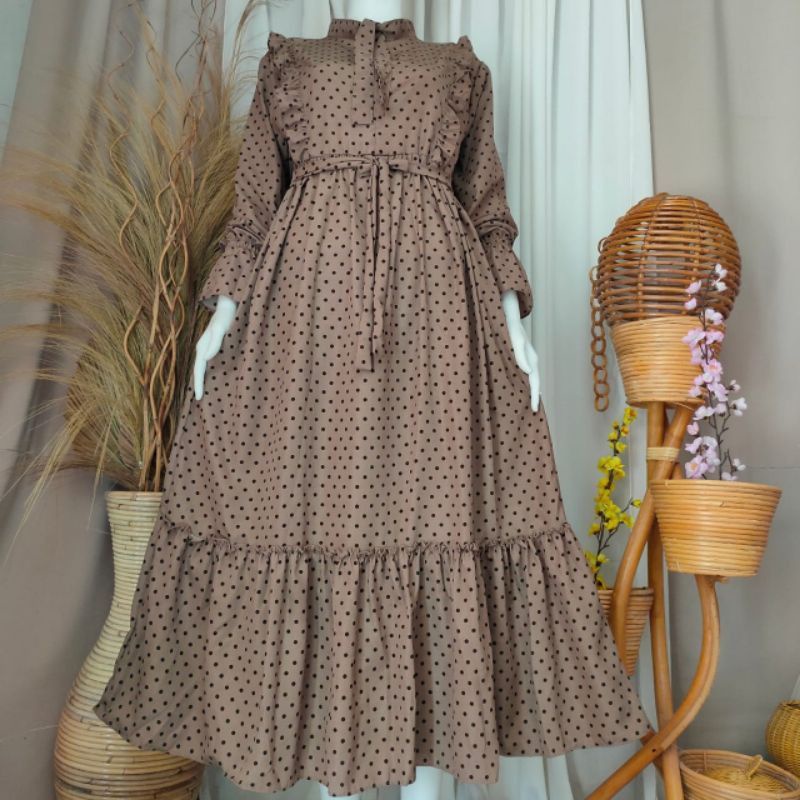 GAMIS REMAJA ZAENAB MAXY POLKADOT KECIL TERBARU TERLARIS GROSIR