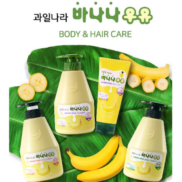 KWAILNARA BANANA SOAP SHAMPOO BODY CLEANSER FACE CLENASER HAND CREAM HAIR PACK - WELCOS KOREA