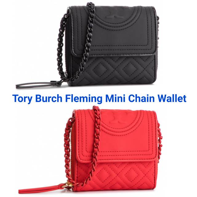 Tory Burch Fleming Mini Chain Wallet Original